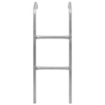 Echelle de trampoline a 2 marches acier argent 102, 6 cm