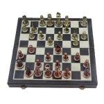 Echiquier de voyage pliable en cuir de 12 pouces, jeu d'échecs pour Echiquier de voyage pliable en cuir de 12 pouces, jeu d'échecs pour