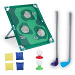 Eddy toys jeu cornhole et golf 2en - 1 - jouet enfant 3 ans - jeux exterieur et interieur - mini golf ...