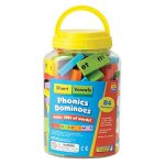 Educational insights phonics dominoes - short vowels, short vowel game for kids ages 6 and up, (84 pieces) ...