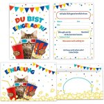 Ehnga - lot de 12 cartes d'invitation avec 12 enveloppes pour anniversaire d'enfant, cinma, fille, garon, ...