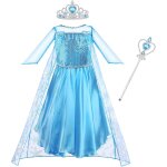 Ehnga - robe elsa enfant de princesse, robe princesse elsa, deguisement elsa reine des neiges, avec accessoire ...