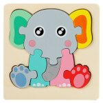 Eléphant - puzzle 3d en bois pour bébé, jouets educatifs précoces pour enfants, cadeaux Eléphant - puzzle 3d en bois pour bébé, jouets educatifs précoces pour enfants, cadeaux