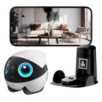 Enabot ebo air 2 plus robot compagnon avec configuration haut de gamme et vision nocturne 3k - blanc ...