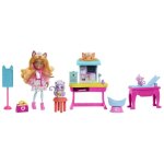Enchantimals city tails - poup�e et coffret b�tes citadines cabinet du docteur chat - mini poup�e - 4 ...