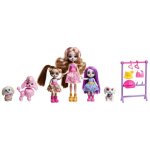 Enchantimals glam party - coffret famille chien et accessoires - mini poup�e - 4 ans et +