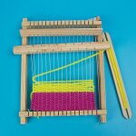 Enfants en bois bricolage a tricoter a la main kit de mtier a tisser jouet amusant machine a tisser ...