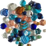 Enfants jouets de sept couleurs boule de cristal de verre plat perle multicopebble tte aquarium paysage ...
