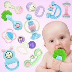 Ensemble de 10 anneaux de dentition hochet pour b�b�, hochet pour nouveau - n� 0 - 1, jouets puzzle educatif, ...