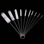Ensemble de 10 brosses a cheveux souples en acier inoxydable, tube a essai, brosse a biberon multifonctionnell ...