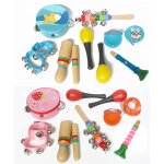 Ensemble de 10 pi�ces orff instruments de musique ensemble de xylophone a percussion pour enfants, rose ...