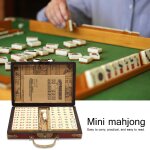 Ensemble de 144 pices de mah - jong numrotes chinoises, jouet chinois portable avec bote, plateau ...