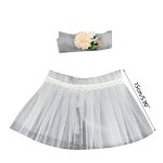Ensemble de 2 pi�ces d'accessoires de photographie pour nouveau - n�s, jupe en maille pour b�b�, bandeau ...
