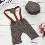 Ensemble de 2 pi�ces r�tro pour nouveau - n�, pantalon � bretelles + bonnet, accessoires de photographie ...