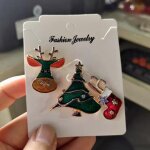 Ensemble de 3 broches de nol pour femmes, chaussettes de nol, arbre de nol, petit badge en email, ...