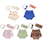 Ensemble de 3 pi�ces pour b�b�, imprim�, short, bandeau, pantalon court, noeud papillon, cadeau de douche ...