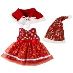 Ensemble de 3 pièces de couleur rouge de noël, avec chapeau, cape, costume pour poupée américaine de ... Ensemble de 3 pièces de couleur rouge de noël, avec chapeau, cape, costume pour poupée américaine de ...