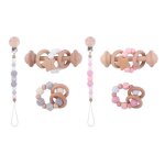 Ensemble de 3 pi�ces pour nouveau - n� fille et gar�on, cadeau de douche, clips de sucette, anneau de ...