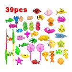 Ensemble de 39 jouets de p�che magn�tiques en plastique, jouet de bain pour b�b�, jeu de p�che pour enfants ...