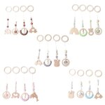 Ensemble de 4 pendentifs en bois pour b�b�, cadre de gymnastique, anneau de dentition, hochet molaire ...