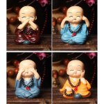 Ensemble de 4 statues de bouddha mini statues de moine décoration de tableau de bord de voiture décorations ... Ensemble de 4 statues de bouddha mini statues de moine décoration de tableau de bord de voiture décorations ...