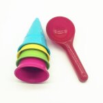 Ensemble de 5 pices jouets de plage pour bb, crme glace en plastique de couleur pure, cuillre a ...