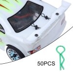 Ensemble de 50 clips universels de coque de carrosserie rc en forme de r, pour 1 / 10 1 / 12 1 / 16 tlcomman ...