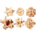 Un ensemble de 6 casse - tetes en bois classique cube genius et casse - tete vieille chine kongming luban ...