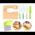 Ensemble de 6 couteaux en bois montessori pour enfants ¿ ustensiles de cuisine s�rs pour les tout - ...