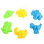 Ensemble de 6 moules a sable en plastique, jouets pour enfants, dinosaures, chteau de plage, bote de ...
