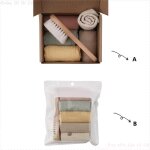 Ensemble de 6 pi�ces pour cadeau de naissance, mouchoir pour b�b�, chiffon doux et absorbant, brosse ...