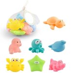 Ensemble de 7 jouets de bain colorés pour tout - petits, avec gicleurs en pvc sûrs, a partir de 6 mois ... Ensemble de 7 jouets de bain colorés pour tout - petits, avec gicleurs en pvc sûrs, a partir de 6 mois ...