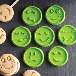 Ensemble de 7 moules a biscuits smiley, outils de dcoration de gteaux, gaufrage, visage souriant, ensemble ...