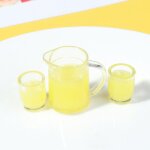 Ensemble d'accessoires miniatures pour maison de poup�e 1 / 12, 3 pi�ces, mini pichet a jus, tasse, simulation ...