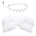 Ensemble d'ailes de plumes d'ange pour nouveau - n, accessoires de cheveux pour bb fille, bandeau ...