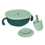 Ensemble d'alimentation en silicone pour bébés, cuillère en bois, bol a succion, assiette pour tout - ... Ensemble d'alimentation en silicone pour bébés, cuillère en bois, bol a succion, assiette pour tout - ...