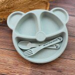 Ensemble d'assiettes pour enfants, bol + cuill�re + fourchette, alimentation pour b�b�, vaisselle sans ...