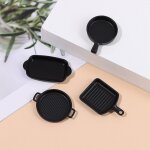 Ensemble d'assiettes a vaisselle pour maison de poupe 1 / 12, jouet de cuisine, echelle noire miniature ...