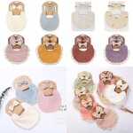 Ensemble de bandeaux pour cheveux, bavoir d'alimentation pour bb, serviette de salive, bandana, noeuds ...