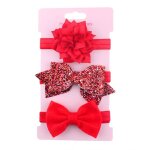 Ensemble de bandeaux a nud papillon pour filles, 3 pices, bandeau a fleurs, accessoires pour vtements ...