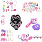Ensemble de bijoux de princesse pour poupées, accessoires de fête pour enfants, couronnes, collier, boucles ... Ensemble de bijoux de princesse pour poupées, accessoires de fête pour enfants, couronnes, collier, boucles ...