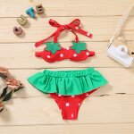 Ensemble bikini pour nouveau - n fille, joli haut a dos nu et short a volants, fraises, ananas, ensemble ...