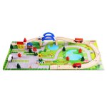 Ensemble de blocs de construction en bois pour enfant, jouet educatif et créatif, rail combiné, scène ... Ensemble de blocs de construction en bois pour enfant, jouet educatif et créatif, rail combiné, scène ...