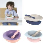 Ensemble bol et cuill�re pour b�b�, assiette d'alimentation pour enfants, vaisselle sans bpa, assiette ...