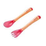 Ensemble de bols, cuill�res et fourcommuniste a ventouse pour b�b�, accessoires photo, couleur chauffante ...
