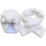 Ensemble de bonnets, 2 pices, echarpe en laine d'agneau pour bb, chapeau chaud pour enfant, garon ...