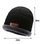 Ensemble de bonnets en velours, 2 pi�ces, �charpe, chapeau, tricot�, chaud, �pais, protection, automne, ...