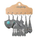 Ensemble de boucles d'oreilles tricotées a la main, motif géométrique creux, feuilles, goutte d'eau, ... Ensemble de boucles d'oreilles tricotées a la main, motif géométrique creux, feuilles, goutte d'eau, ...