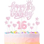 Ensemble de bougies pour g�teau d'anniversaire happy 16th, bougies num�ro 16 pour g�teau, bougies de ...