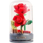 Ensemble de bouquet de fleurs de bloc avec bote  musique et dme anti - poussire, simulant un jouet ...